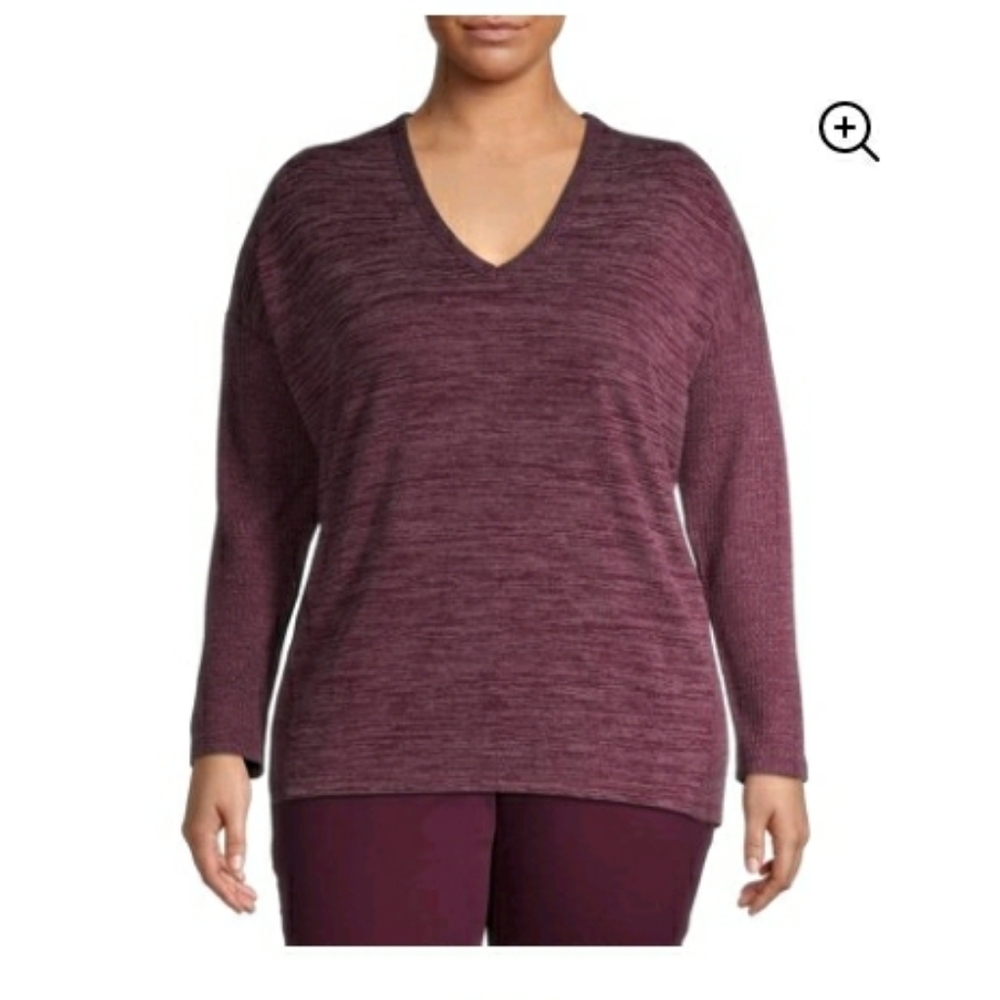 Terra & Sky Women's Plus Size Long Sleeve Mixed Me